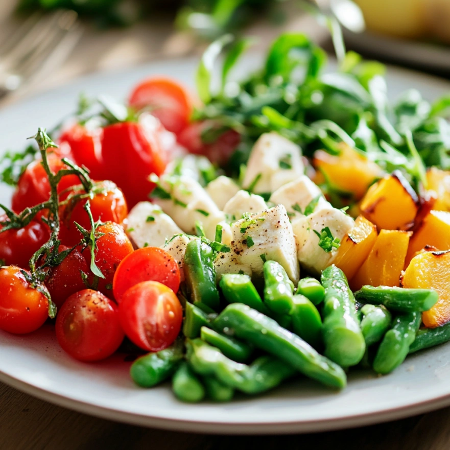 Весняне меню з свіжими овочами та зеленню